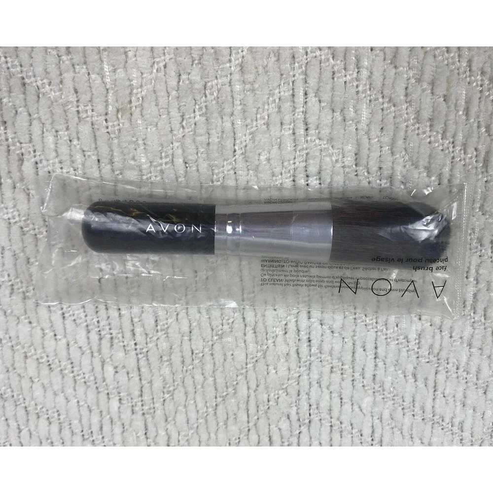 Avon Face Brush Powder Highlighter Blush Rounded Top Black Handle‎ *New/Sealed*